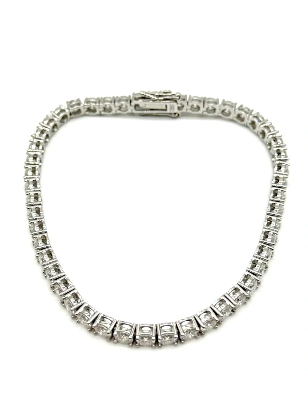 925 Silver, 14.4CTW Moissanite Tennis Bracelet - 8